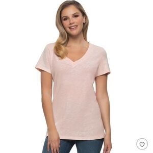 NWT Felina V-Neck Casual Short Sleeve Tee Pink